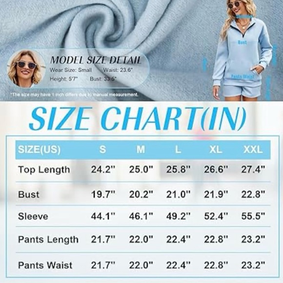 Womens Sweatsuits 2 Piece Half Zip - CREAM - Picture 3 of 6